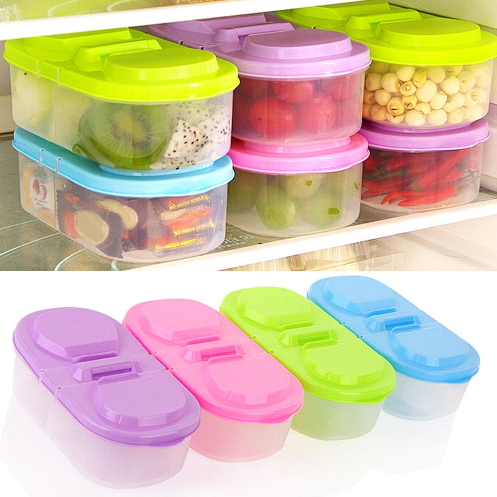 Dengjunhu Fridge Food Storage Container Reusable Fresh Produce Divided