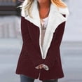 thumbnail image 4 of MSJUHEG Winter Coats For Women Jackets For Women Women Casaul Winter Fashionable Long Sleeve Solid Pocket Cardigan Button Top Sweater Knit Hooded Coat Blouse Plush Fleece Jacket Women Wine L, 4 of 4