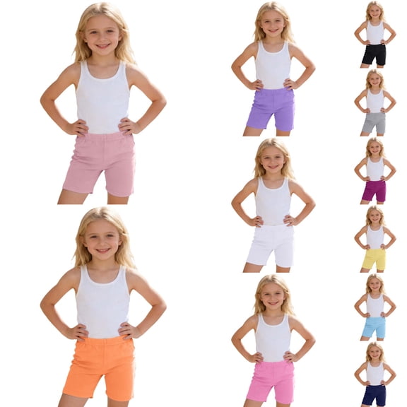 Shadoumai Girls Bike Cartwheel Shorts Toddler Under Dress Dance Short Kids Biker Shorts Kids Active Shorts