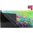 thumbnail image 4 of Seasonal Nature Spring Summer Autumn Winter Flowers Mailbox Covers Standard Size Abstract Floral Watercolor Rainbow Dandelion Poppy Magnetic Mail Wraps Cover Letter Post Box 21" Lx 18" W, 4 of 5