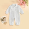 thumbnail image 2 of larppty Unisex Baby Jumpsuit Infant Boys Girls Cotton Spring Fall Romper One-Piece Coverall Baptism Outfit, 2 of 6