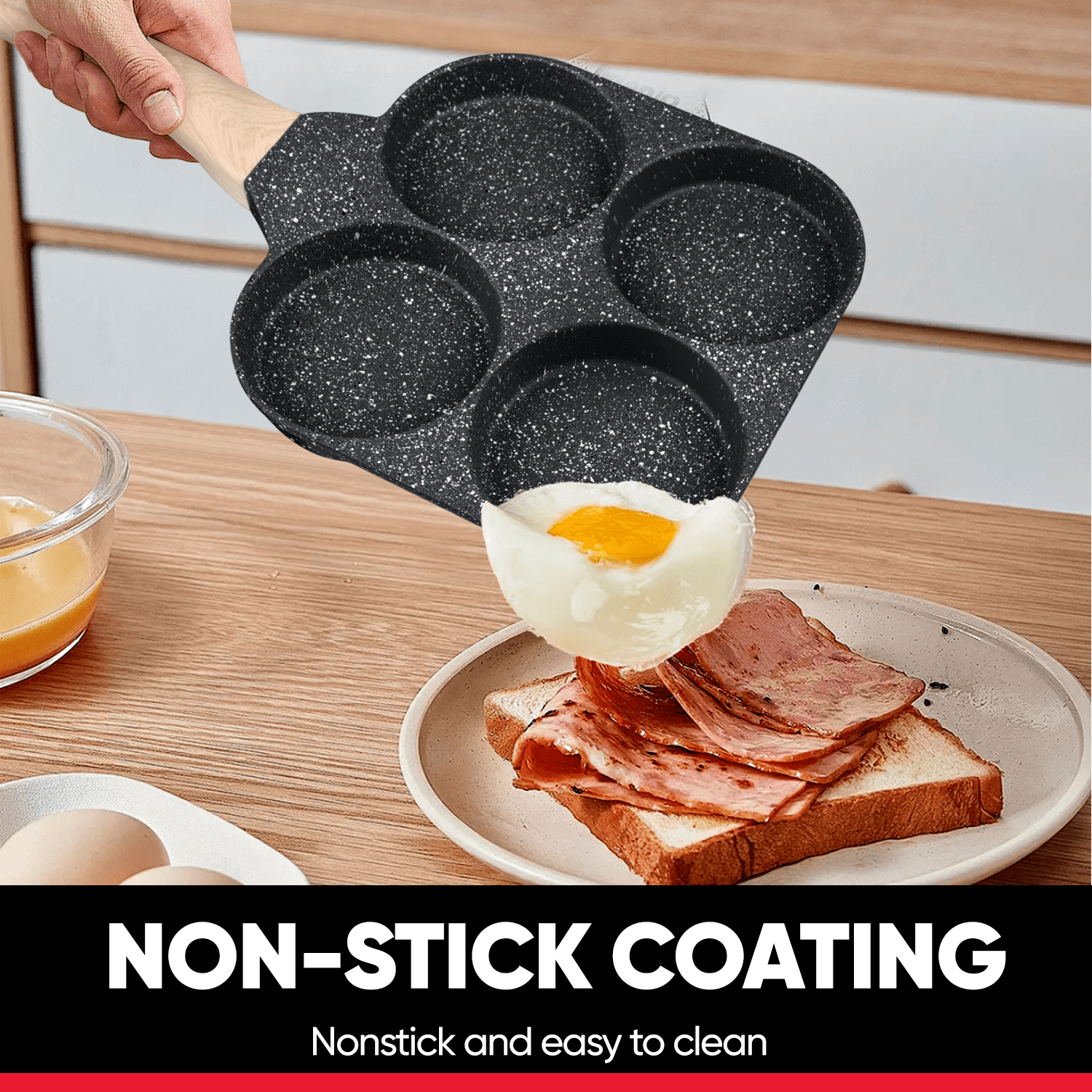 Soulfox 2-Piece Granite Nonstick Fry Pan Set 9.72"/7.28"Aluminum Cookware All Stove&Dishwasher Safe