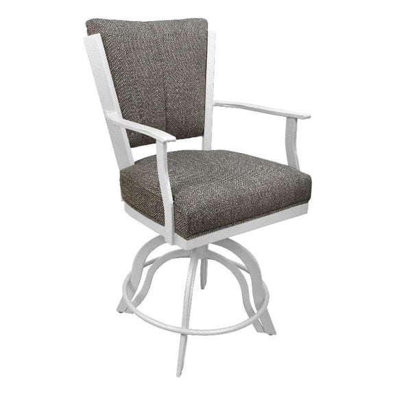 Montana Swivel Counter 26" Metal Bar Stool - Plumley Cocoa - White