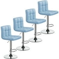 thumbnail image 7 of Topeakmart PU Leather Swivel Bar Stools with Adjustable Height and Footrest, Set of 4, Blue, 7 of 7