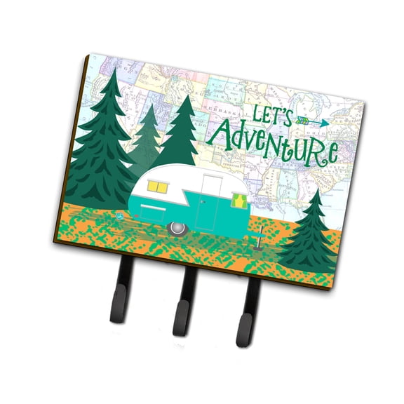 Carolines Treasures VHA3003TH68 Lets Adventure Glamping Trailer Leash or Key Holder Triple Hook multicolor