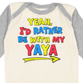 thumbnail image 3 of Inktastic Yeah I'd Rather be with My Yaya in Red Yellow and Blue Boys or Girls Long Sleeve Baby Bodysuit, 3 of 4