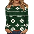 thumbnail image 6 of Stamzod Womens Tops Trendy Cute Long Sleeve Shirts Crew Neck Casual Blouses Spring Outfits Clothes Army Green E XXXXXL, 6 of 8