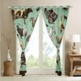 thumbnail image 4 of Erosebridal Farm Animal Curtains & Drapes Black Green Blackout Curtains, Horse Highland Cattle Curtains Rooster Sheep Goat Black Out Curtains Duck Pig Honey Bee Window Drapes Sketch Style Room Decor, 4 of 5
