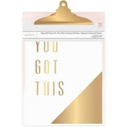 Designer Desktop Essentials Clipboard W/Print 12.5"X9"-Pink Watercolor, Pk 1