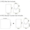 thumbnail image 2 of FMSHPON Stone Modern 4 Piece Bathroom Set Shower Curtain Bath Rug Contour Mat and Toilet Lid Cover, 2 of 8