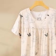 thumbnail image 4 of Chemise de Nuit pour Femmes, Manches Courtes à Col Rond Imprimé, Robe d'Allaitement, Rayonne Spandex Douce, Robe de Détente Longueur Genou, 4 of 5