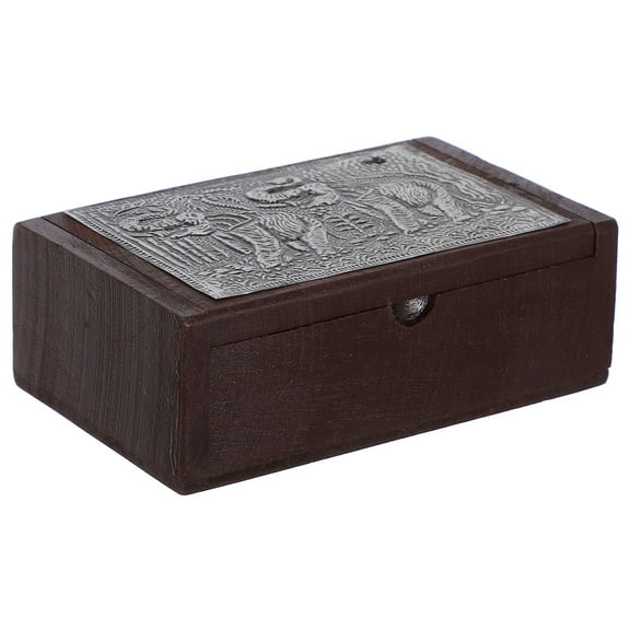 WRISTBIQUE Recipe Holder Card Storage Box Wood Assorted Color 1Pack