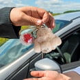 thumbnail image 4 of Fwttom Model Handmades Soft Bunny Pompom Charmss Bunny Car Key Chain Pendant Everlasting Flower, 4 of 5