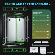 ALPHAGROW 4 x 4 ft Grow Tent Kit with Twin Doors, 4 in Inline Fan, Carbon Filter and Black Ducting