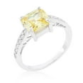 thumbnail image 1 of Precious Stars R07052R-C60-10 Precious Stars Silvertone Princess-cut Yellow Cubic Zirconia Engagement Ring, 1 of 4