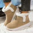 thumbnail image 2 of Mid Calf Platform Winter Snow Boots for Women Fashion Casual Thermal Fleece Lined Fuzzy Ankle Booties for Cold Weather Beige Size 8, 2 of 8