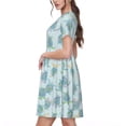 thumbnail image 2 of Balery Sea Turtle Vestidos sueltos de manga corta para mujer, vestidos de verano 2025, vestidos casuales de corte A con vuelo., 2 of 6
