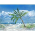 thumbnail image 2 of DeRice, Julie 14x12 Gold Ornate Wood Framed with Double Matting Museum Art Print Titled - Palm Tree Paradise, 2 of 4
