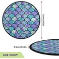 thumbnail image 3 of Coolnut Rainbow Scales Mermaid Christmas Tree Mat Round Christmas Tree Stand Mat Decoration for Holiday Party Home Christmas Day Ornaments Floor Door, 28.3", 3 of 6