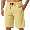 thumbnail image 2 of KIHOUT Men's Solid Lightweight Beach Shorts - 95% Polyester 5% Spandex, Elastic Drawstring Waist, Breathable with Pockets for Summer Sports & Casual Wear, 2 of 7
