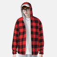 thumbnail image 4 of Easygdp Buffalo Plaid Red Black Lightweight Long Sleeve Sun Shirt Sports long-Sleeved Sun Protective Clothing, Quick Drying Breathable - Small, 4 of 9