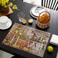 thumbnail image 4 of Hello Fall Placemats Set of 2, Orange Pumpkins Birds Vintage Thanksgiving Washable Wipeable Table Mats for Dining Tables, Indoor Outdoor Kitchen Place Mats for Holiday Party Table Decor, 4 of 9