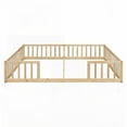 thumbnail image 2 of [Twin Size Pine Platform Bed Frame with Fence, No Spring Box, Natural Color for Bedroom], 2 of 24