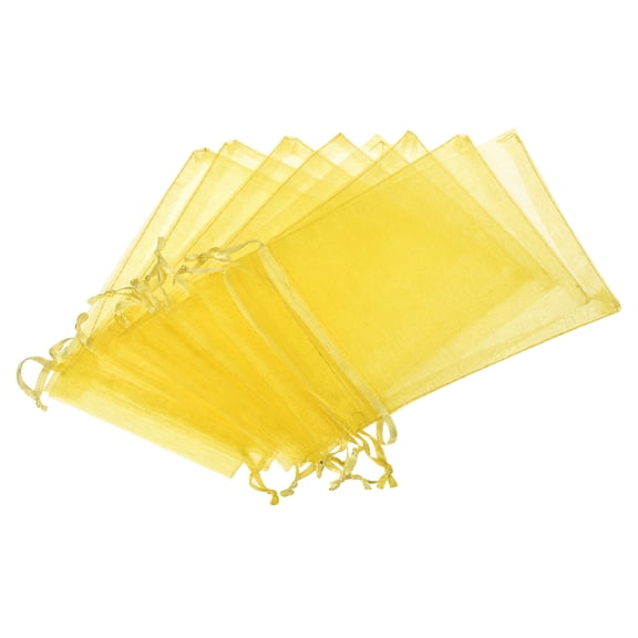 Uxcell Fruit Protection Bags Nylon Fruit Netting Cover Bags with Drawstring for Garden Fruits 50Pack Yellow 6x4"