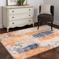 thumbnail image 3 of Orange Blue Runner Rug 2.7x5 FT, Non Slip Entryway Carpet, Minimalist Smear Abstract Art Painting Washable Soft Floor Carpet Entrance Mat Non-Shedding Throw Rug for Hallway Laundry Room Bedside, 3 of 9