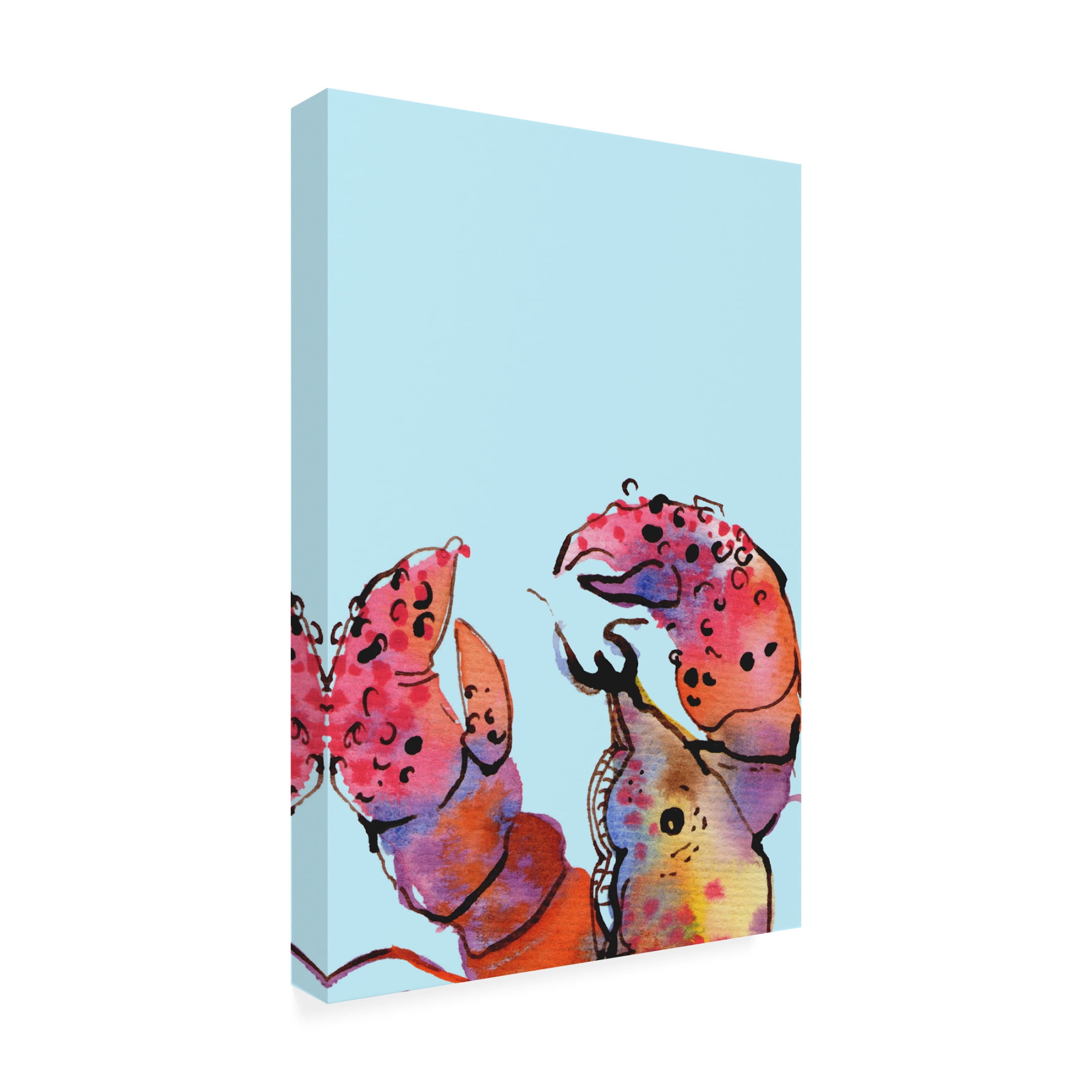 Trademark Fine Art Ania Zwara Lobster On Blue Canvas Wall Art