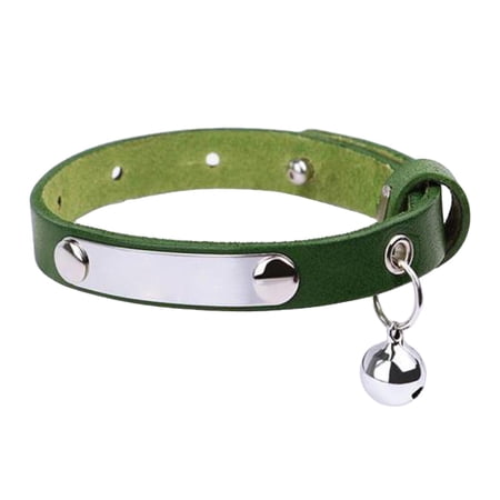Cat Choker Bell Pet Choker Comfortable PU Leather Puppy Choker Portable Cat Bell to 22cm