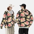 thumbnail image 4 of Daiia Rose Flowers UPF 50+ Sun Protection Hoodie Jacket Lightweight Long Sleeve Sun Shirt for Women Men with Pocket Hiking Outdoor-X-Large, 4 of 7