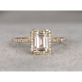 thumbnail image 2 of Best 1.25 Ct Man made diamond moissanite and Man made diamond moissanite Ring with Emerald cut with 18k Gold Plating, 2 of 6