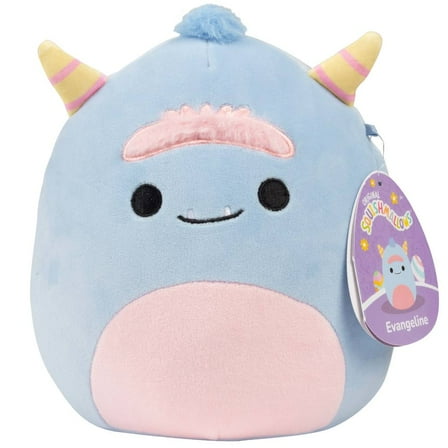 Squishmallows 8" Evangeline The Cuddly Sky Blue Monster - Officially Licensed Jazwares 2026 Plush - Collectible Soft & Squishy Stuffed Animal- Cute Gift for Kids, Girls & Boys