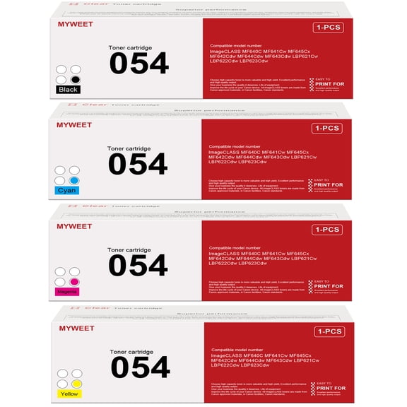 054 Toner Cartridge 4 Pack-BK/C/M/Y Replacement for Canon 054 ImageCLASS MF641Cdw MF642Cdw MF644Cdw LBP622Cdw Printer
