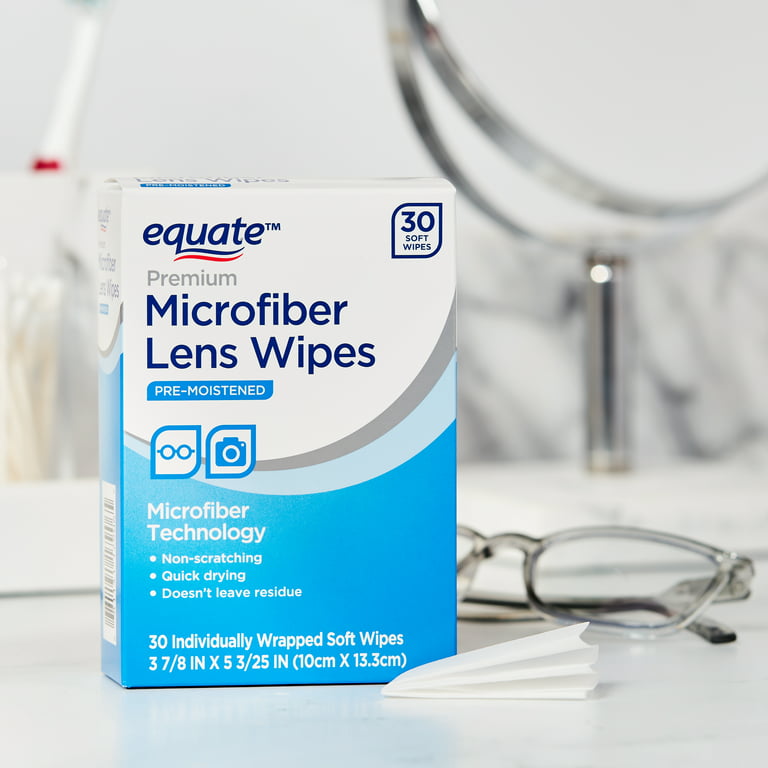 Equate Premium Microfiber Lens Wipes, 30 Count 