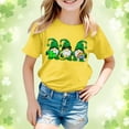 thumbnail image 2 of PMVFHDE Hauts d'Été pour Filles T-Shirts pour Fille Hauts Mignons Hauts Courts pour Fille Hauts de Sortie pour Fille T-Shirt à Manches Courtes pour Filles T-Shirt d'Été à Col Rond Coupe Décontractée T-Shirts Basiques Jaune, 6-7 Ans, 2 of 4