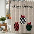 thumbnail image 3 of Happy Holidays Words on Linen Shower Curtain for Bathroom, Red Green Christmas Balls Waterproof Shower Curtains Washable Quick Dry with Hooks Bathtub Curtains 36x72IN, 3 of 9