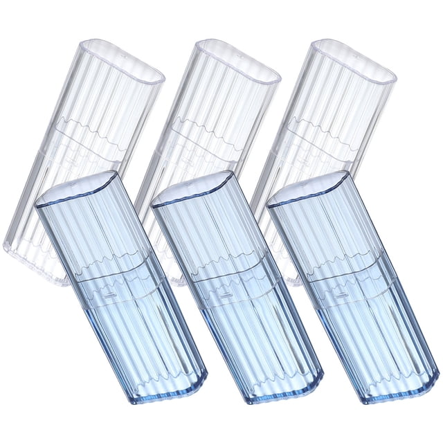 IFANLANDOR 6pcs Travel Cotton Swab Holder Clear Boxes Assorted Color Compact Dust Protection Living Room Items