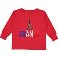 thumbnail image 3 of Inktastic France Eiffel Tower Flag in Text Boys or Girls Long Sleeve Toddler T-Shirt, 3 of 5