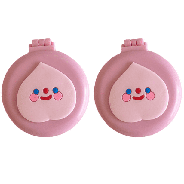 Lindo mini peine redondo para el cabello, peine de bolsillo con espejo de maquillaje para damas y niñas MFZFUKR CPB-DE-LYY169-7