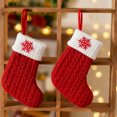 thumbnail image 4 of Christmas Stockings Xmas Fireplace Hanging Stockings Red Knit Stocking with Winter Snowflake Design for Gifts, Gift Holding Bag for Home Christmas Decorations, Holiday Party Supplies, 4 of 9