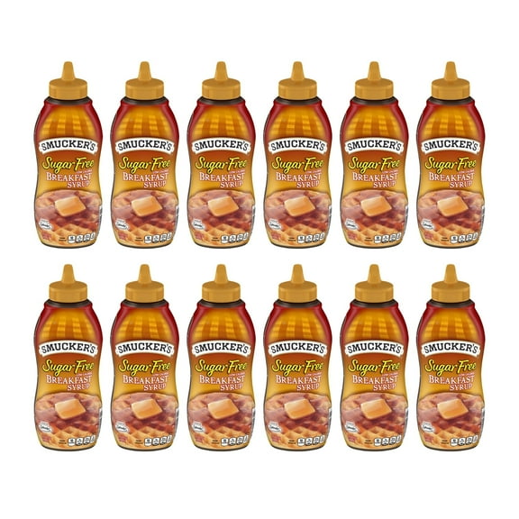 (12 Pack) Smucker's Sugar-Free Breakfast Syrup, 14.5 oz Bottles