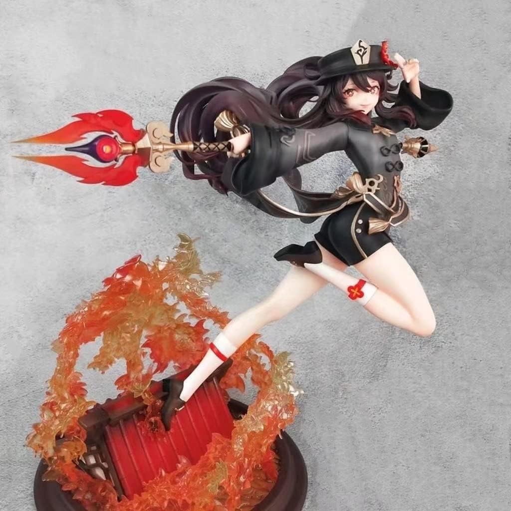 Hu Tao Figure Fighting Genshin Impact Hu Tao Figures 28cm/11inch Handmade PVC Anime Cartoon Character Model Statue Figure Decoration for Anime Fans