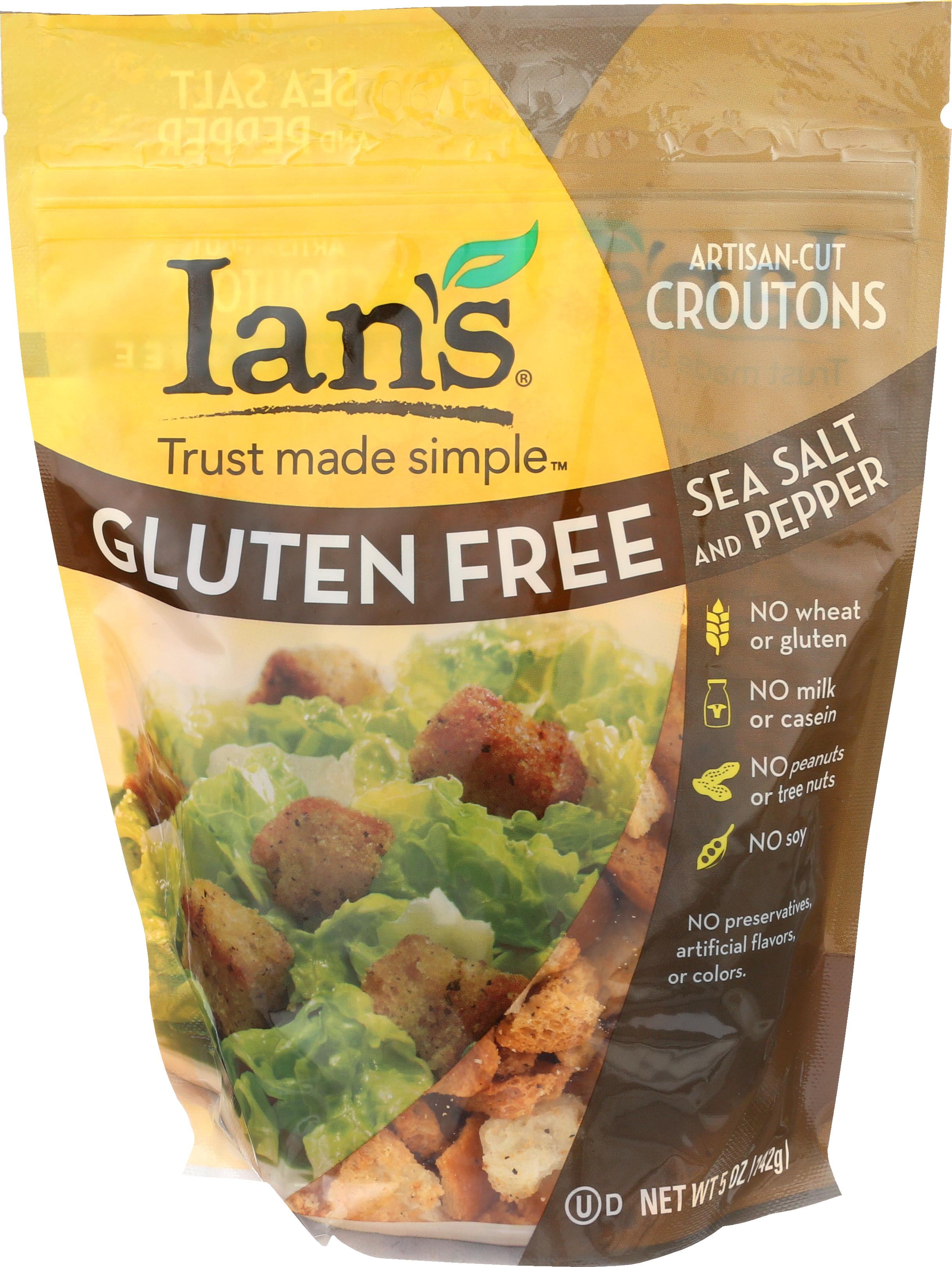 Ian's Gluten Free NonGMO Sea Salt & Pepper Crouton 5 oz