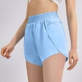 thumbnail image 4 of FRSASU Women's High Waisted Dolphin Running Shorts with Liner, Gym Workout Athletic Shorts with Zipper Pocket Sky Blue, 4 of 9