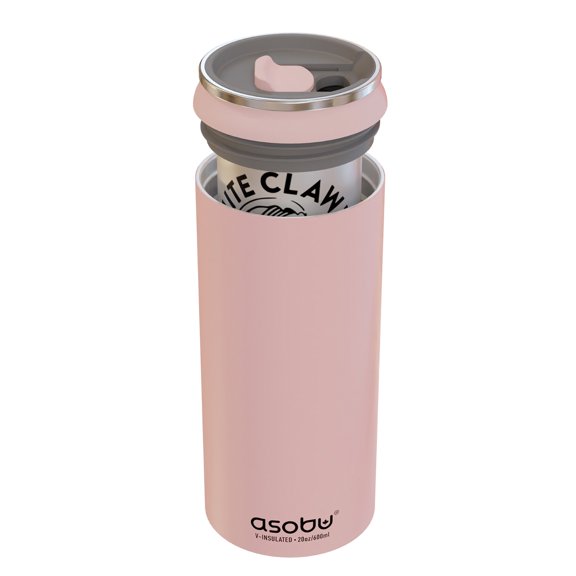 Ocean Double-Walled Vacuum-Insulated 27-Oz. Stainless Steel Travel Tumbler with Flexible Straw and Dual Lids (Pink), ICT27PKPT
