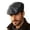 Black, variant on Retro PU Leather Forward Cap Autumn‑Winter Beret Cap Multi Solid Color ladder Style Street‑wear Driving Daily Headwear