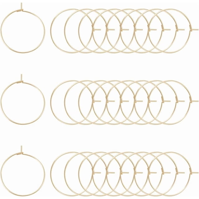 50 piezas de aros dorados de acero inoxidable 304 para pendientes, ideales para hacer pendientes de mujer.