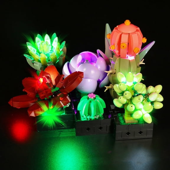 ‌LED Light Compatible with Legos 10309 Building Set, LED Light Kit for Legos 10309 Succulent potted flower Artificial Flowers Building Toy, Only Decoration Lights, No Building Model Kit